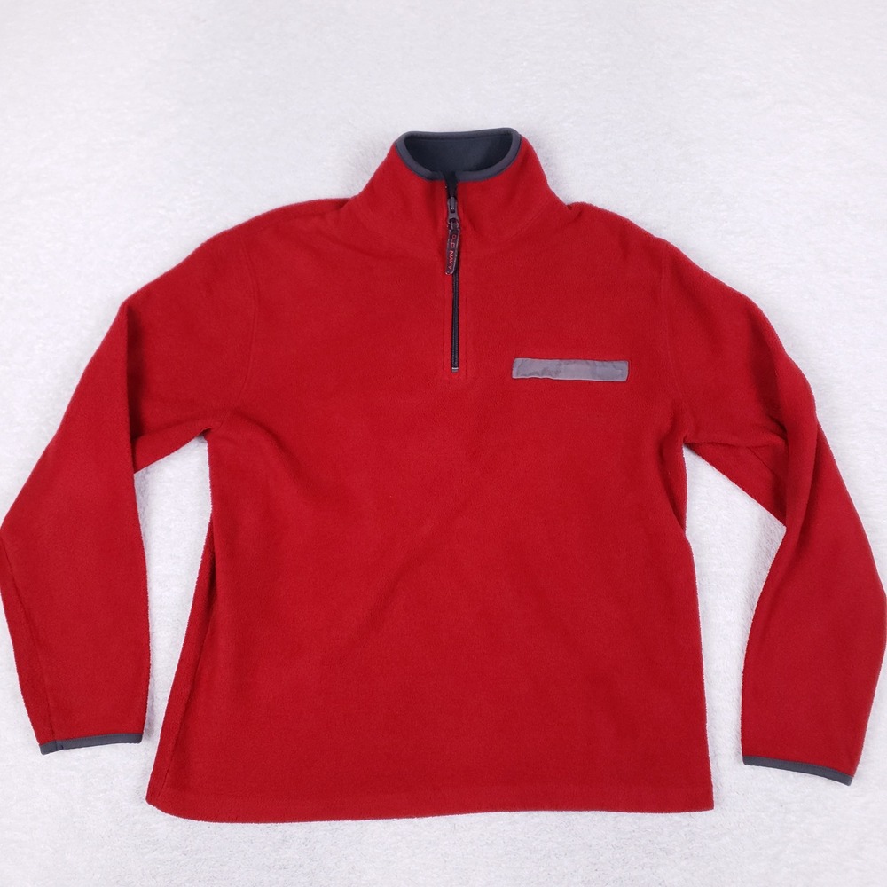 Old Navy Fleece Pullover Mens Medium 1/4 Zip Red Y2K Gorpcore Hiking
